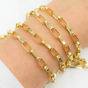 Gold Plated 925 Sterling Silver Flat Oval Link Chain